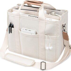 Canvas Tote Bag with Multi-Pocket for Women Large Crossbody Shoulder Handbag Eve